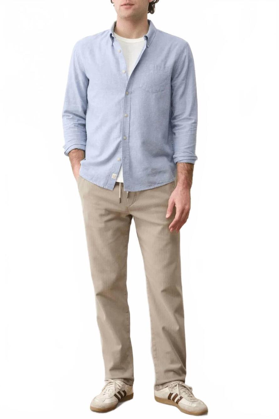 NEW MARINE LAYER better than linen long sleeve shirt in chambray